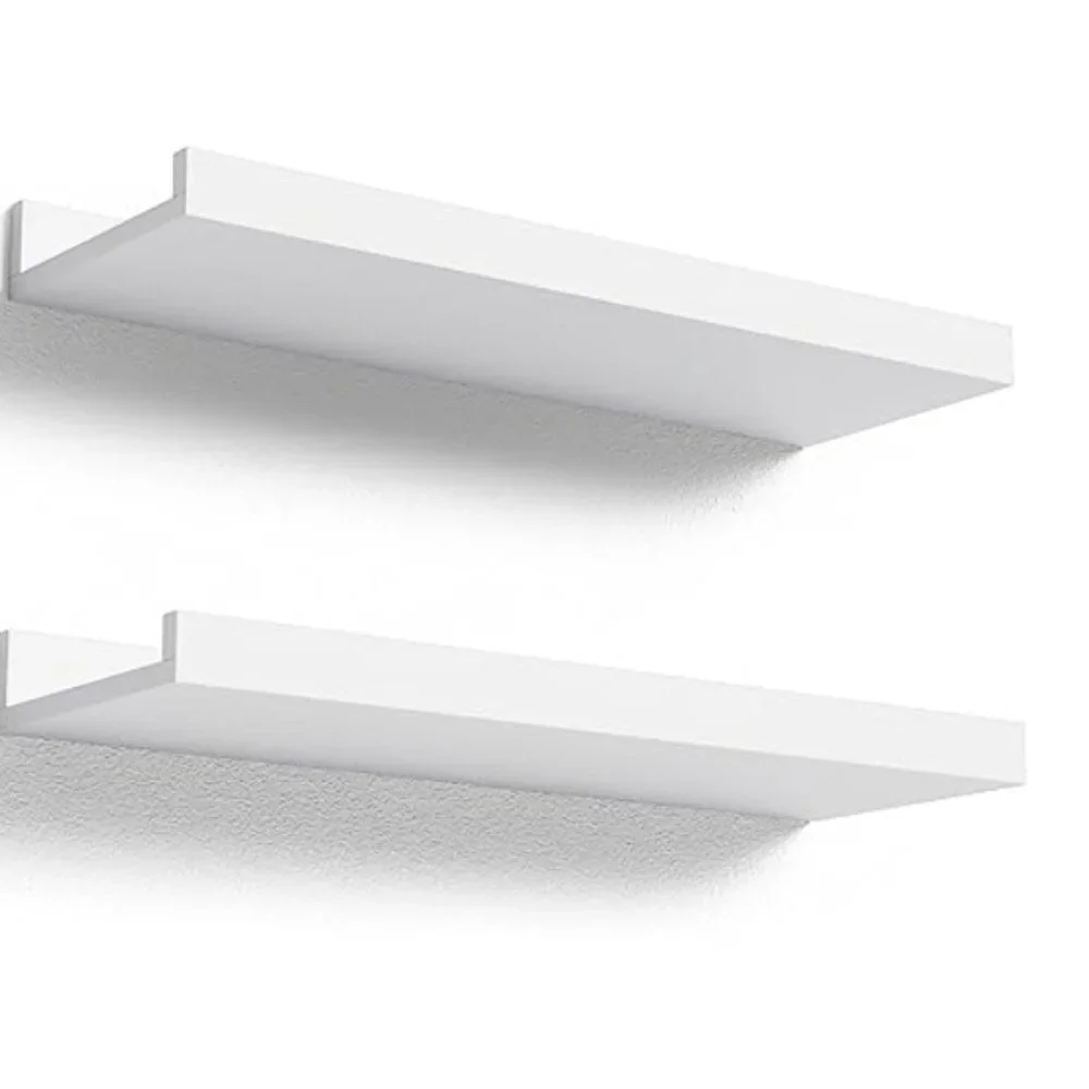 Boswillon Floating Shelves Wall Mounted Set of 2, White, 15.7 in